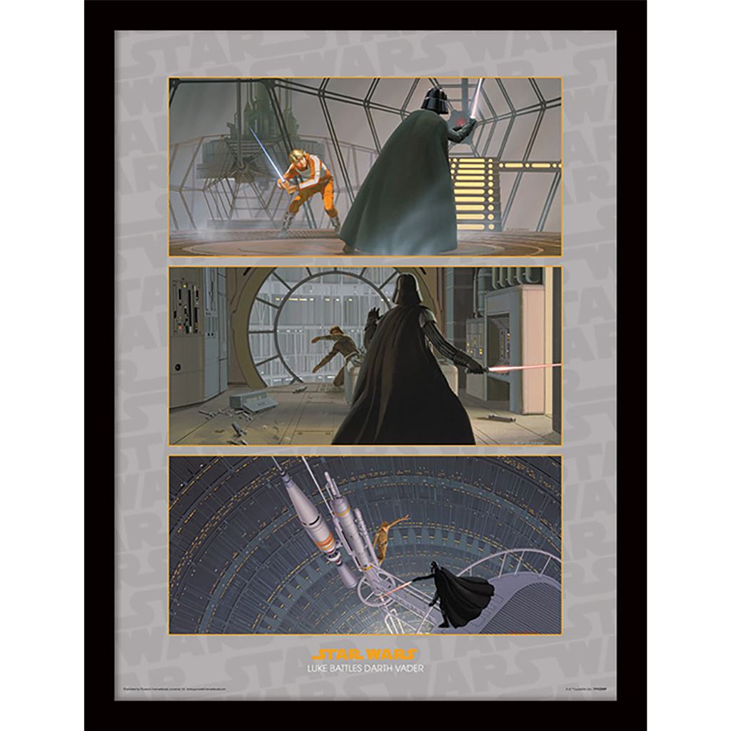 Star Wars (Luke Battles Darth Vader) Framed 30x40cm Print