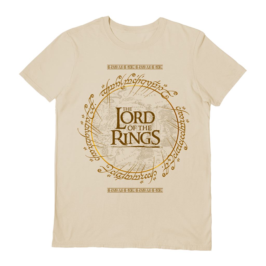 The Lord Of The Rings (Map Logo) Sand Unisex Short Sleeve T-Shirt