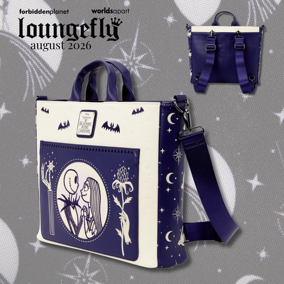 LF Disney Jack Skellington & Sally Night Sky Convertible Backpack & Tote Bag