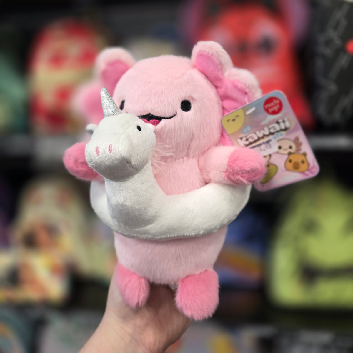 Kawaii Animals In Animal Swimrings Axolotl 20cm Plush