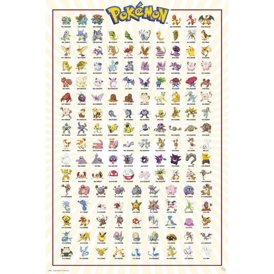 GB eye Pokémon Kanto 151 English 61 x 91.5cm Maxi Poster