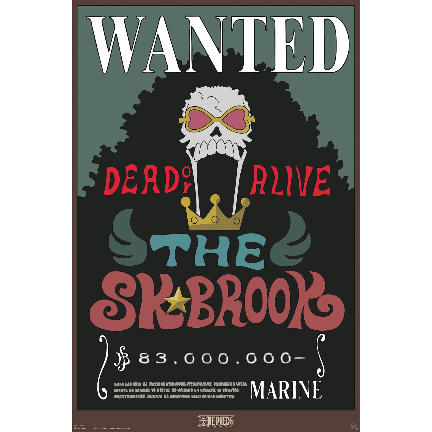 GB eye One Piece Wanted Brook 61 x 91.5cm Maxi Poster
