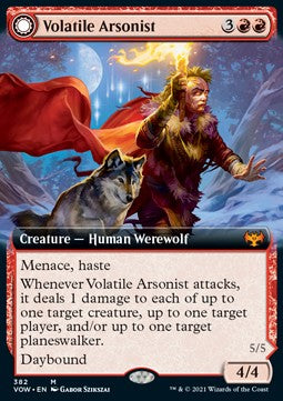 Volatile Arsonist // Dire-Strain Anarchist - Innistrad: Crimson Vow: Extras (Mythic) [XVOW-382]