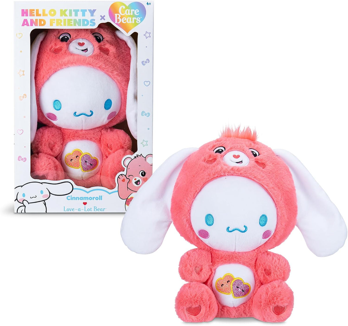 Care Bears X Hello Kitty Cinnamoroll As Love-A-Lot Bear 25 cm Plush