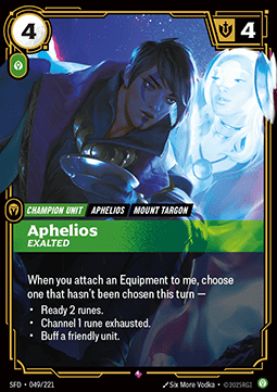 Aphelios, Exalted (V.1 - Rare) - Spiritforged (Rare) [SFD-049]