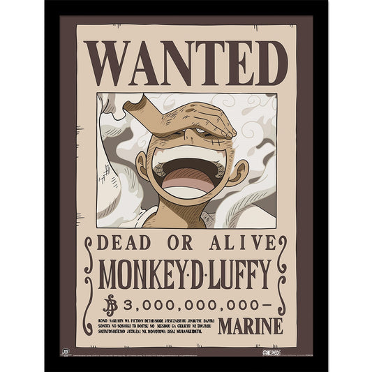 One Piece (Wanted Luffy) Framed 30x40cm Print