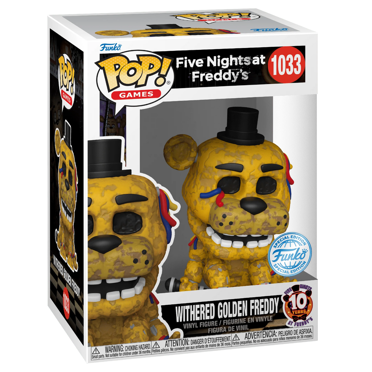 Games Pop Vinyl Five Nights At Freddy's Withered Golden Freddy