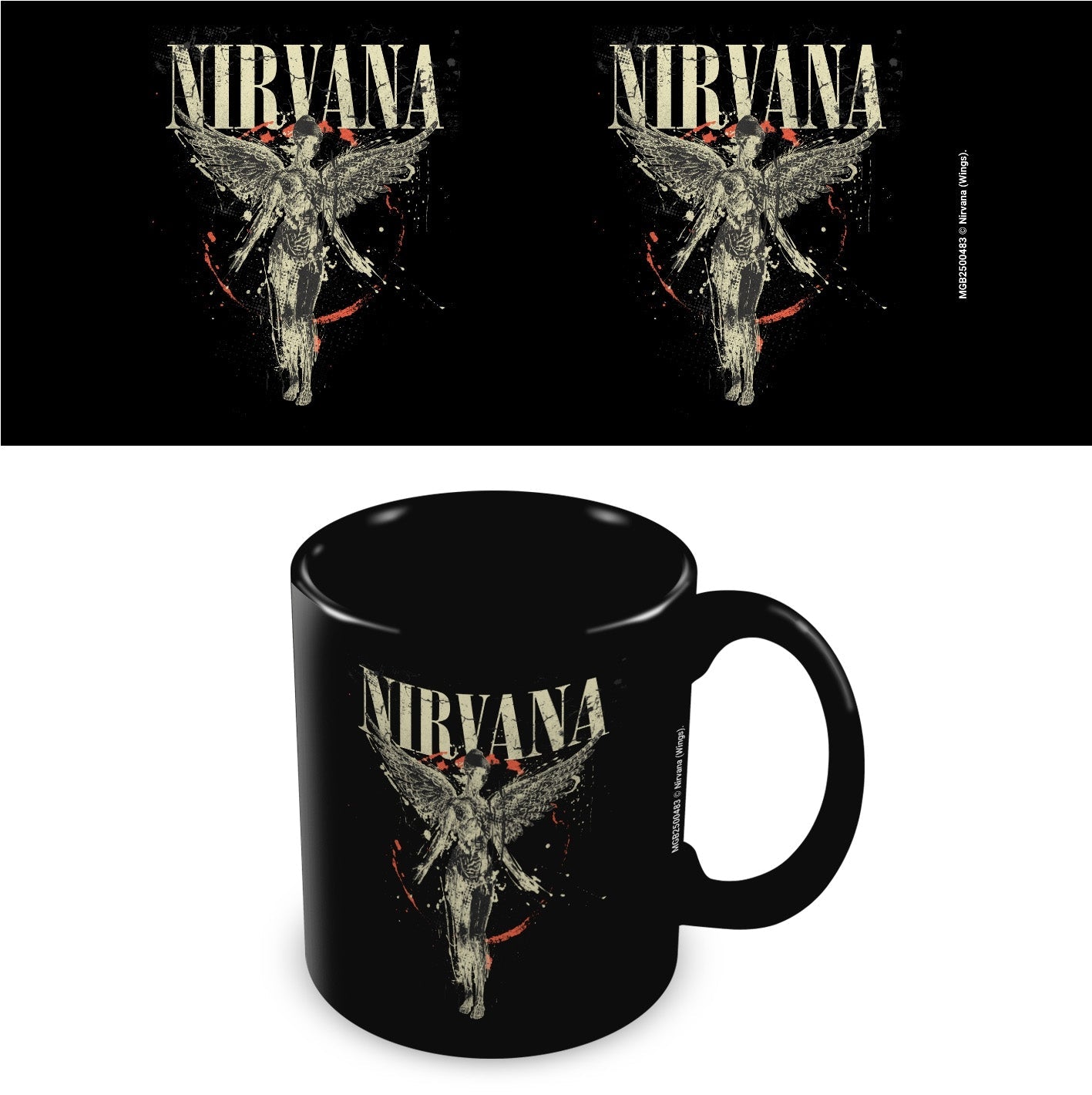 Nirvana (Wings) 11oz/315ml Black Ceramic Mug