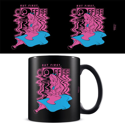Alice In Wonderland (But First, Coffee) 11oz/315ml Black Ceramic Mug
