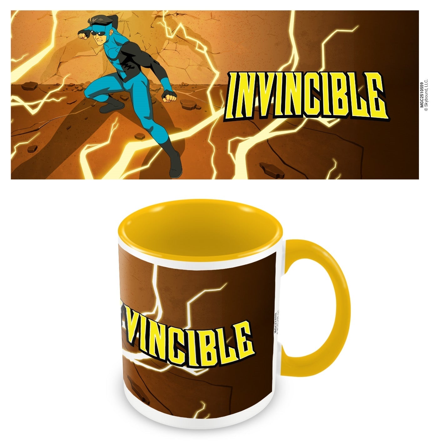 Invincible (Lightning) 11oz/315ml Coloured Inner and Handle Ceramic Mug