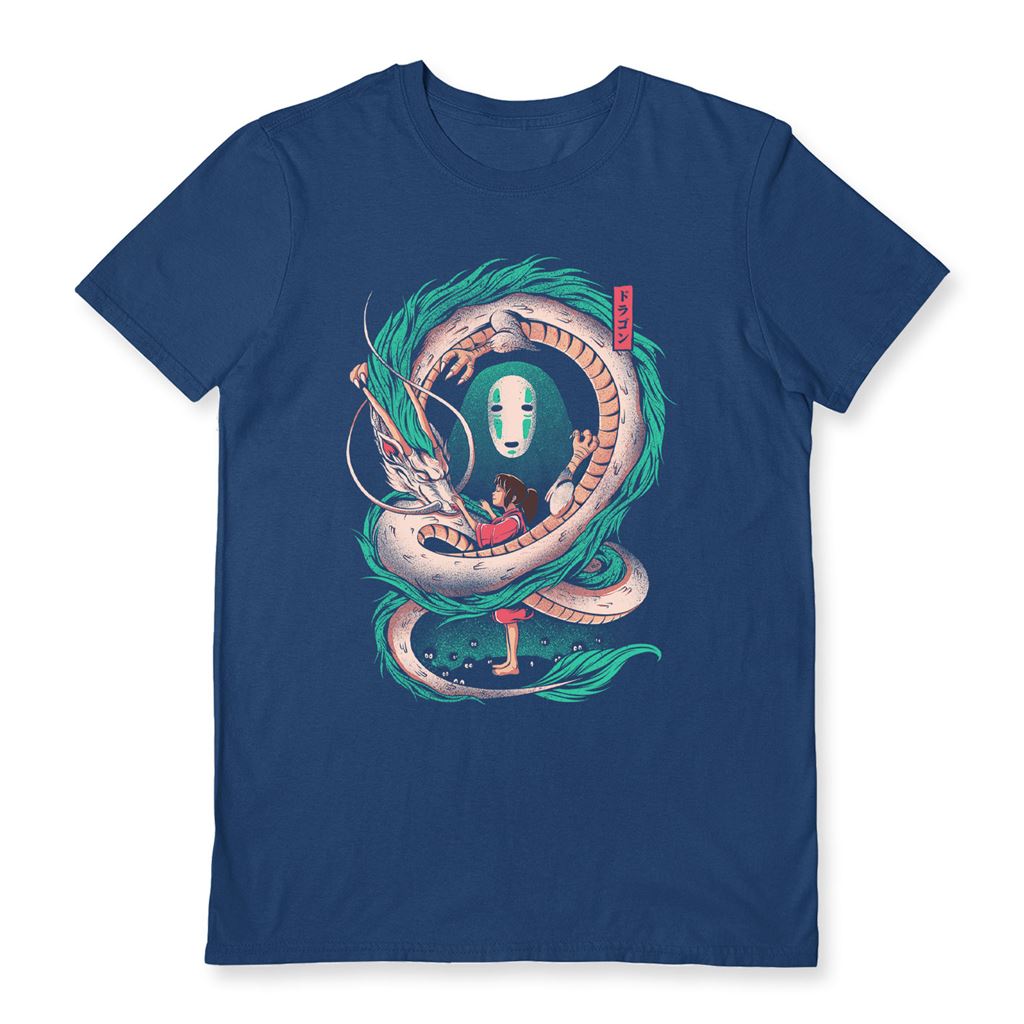 Ilustrata (The Girl And The Dragon) Navy Blue Unisex Short Sleeve T-Shirt