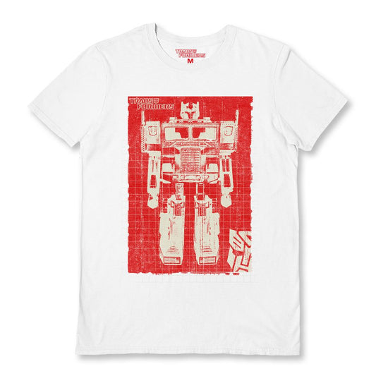 Transformers (Red Optimus Prime) White Unisex Short Sleeve T-Shirt