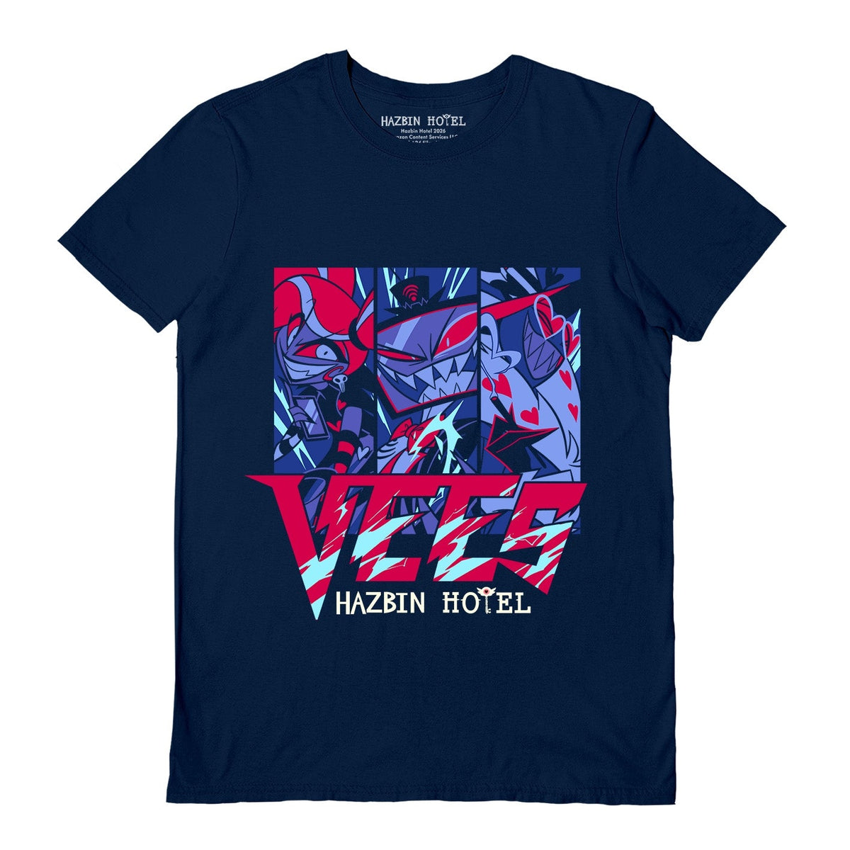 Hazbin Hotel (Vees) Navy Blue Unisex Short Sleeve T-Shirt