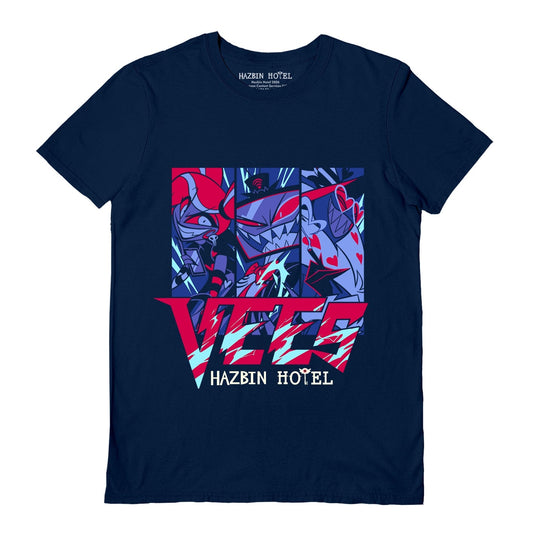 Hazbin Hotel (Vees) Navy Blue Unisex Short Sleeve T-Shirt