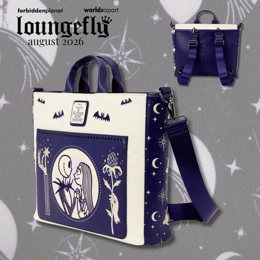 LF Disney Jack Skellington & Sally Night Sky Convertible Backpack & Tote Bag