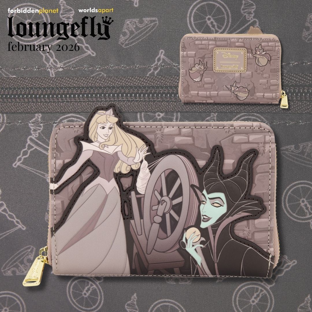 DISNEY SLEEPING BEAUTY SPINNING WHEEL LF ZIP AROUND WALLET
