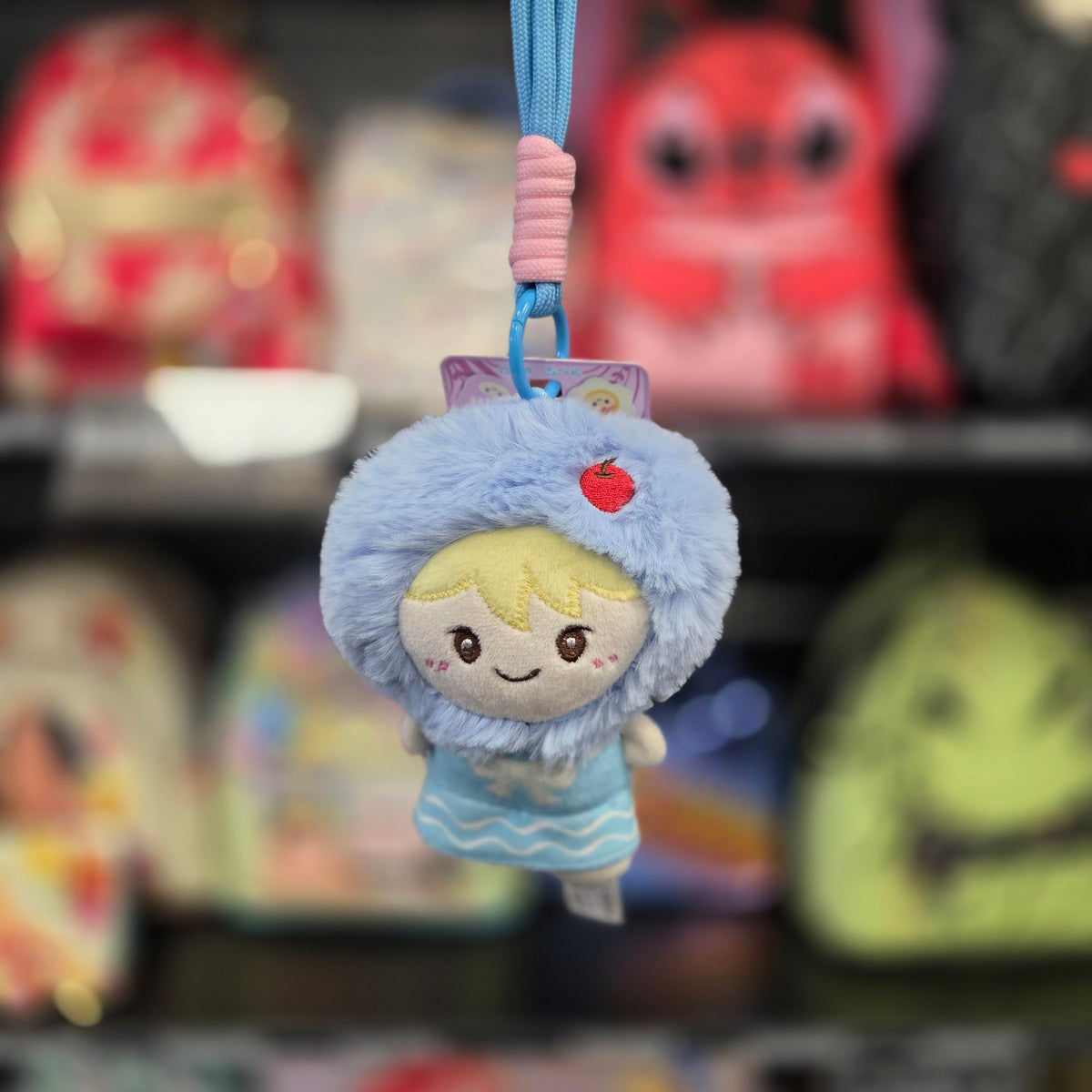 Kawaii Doll Bag Clip On With Rope Strap Blue 15cm Plush
