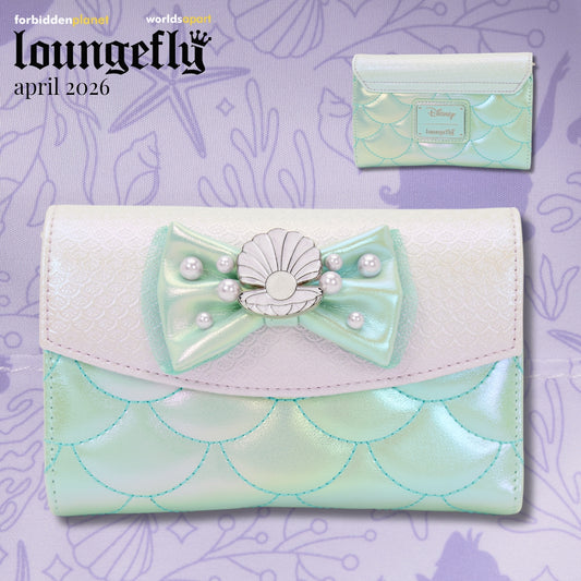 DISNEY THE LITTLE MERMAID IRIDESCENT PEARL FLAP WALLET